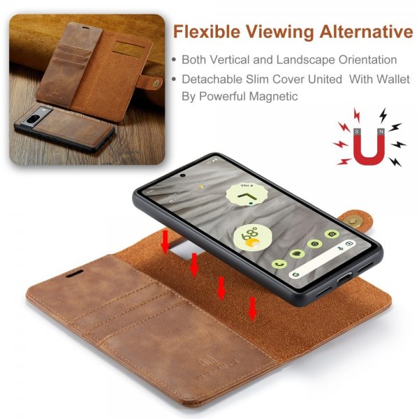 Google Pixel 8a Cover with Detachable case Brown