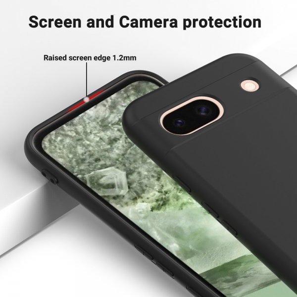 Google Pixel 8a Case with Strap Silicone Black