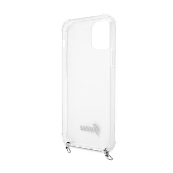 iPhone 12/iPhone 12 Pro Case Chain & Script Silver Clear
