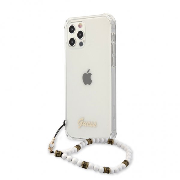 iPhone 12/iPhone 12 Pro Case Script & Pearls White Clear
