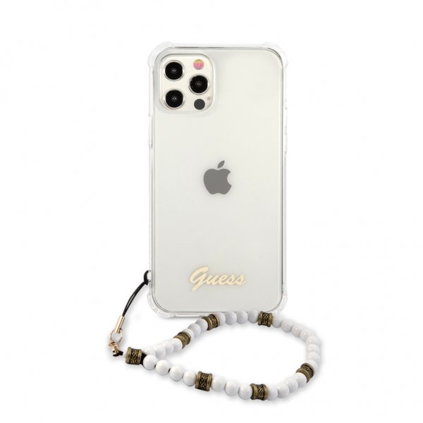 iPhone 12/iPhone 12 Pro Case Script & Pearls White Clear