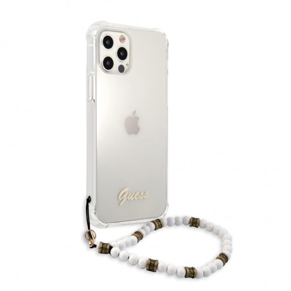 iPhone 12/iPhone 12 Pro Case Script & Pearls White Clear