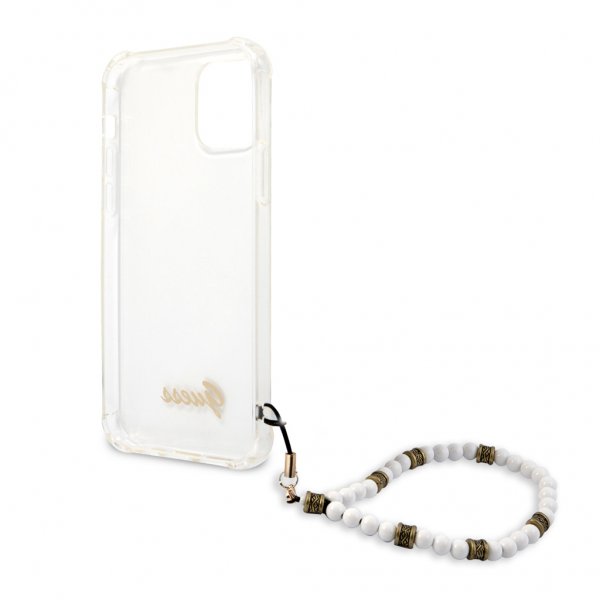 iPhone 12/iPhone 12 Pro Case Script & Pearls White Clear