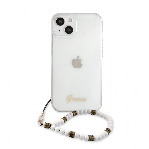 iPhone 13 Case Pearl Handle Script Logo White