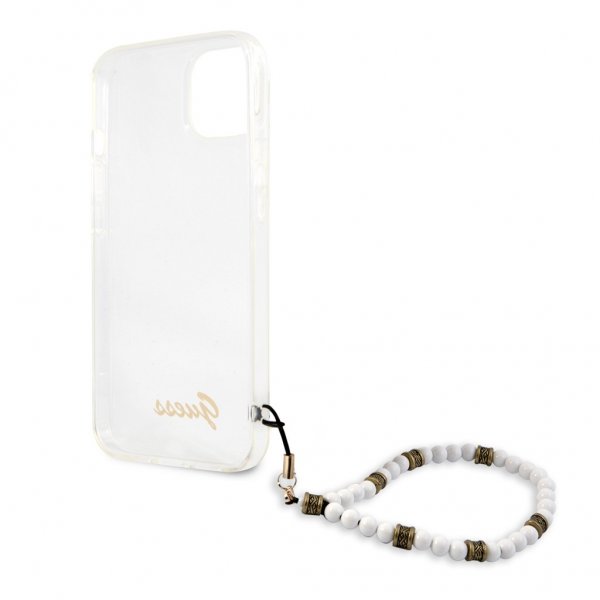 iPhone 13 Case Pearl Handle Script Logo White