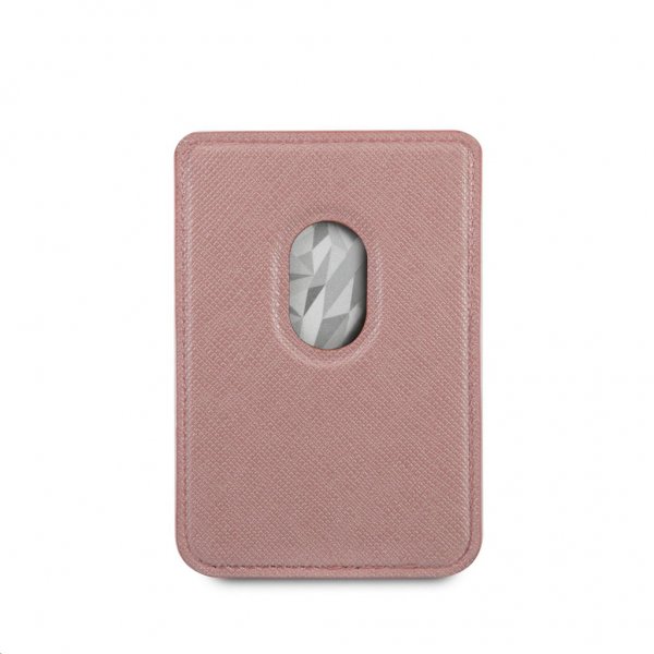 magnetic card holder with metal logo magsafe in pink