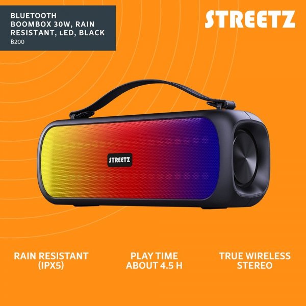 Speaker B200 Bluetooth Boombox Speaker Black