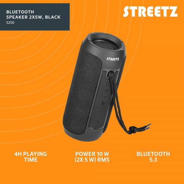 Speaker S250 Bluetooth Speaker 10W Black