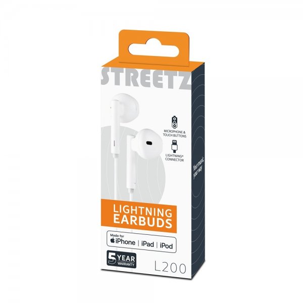 Headphones L200 Lightning Earbuds White
