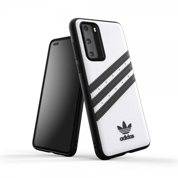 Huawei P40 Case OR 3 Stripes Snap Case White Black