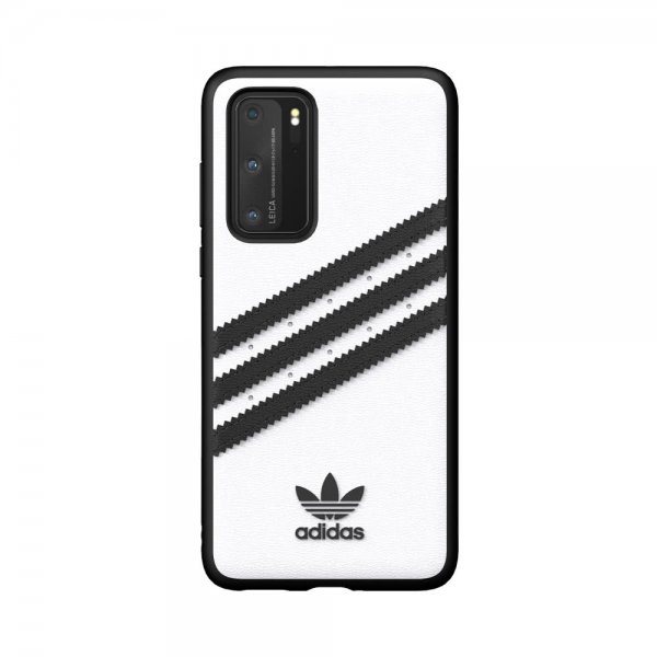 Huawei P40 Case OR 3 Stripes Snap Case White Black