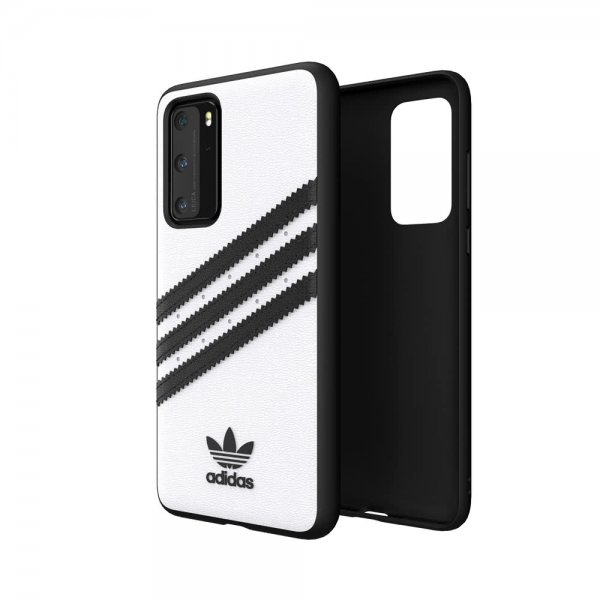 Huawei P40 Case OR 3 Stripes Snap Case White Black