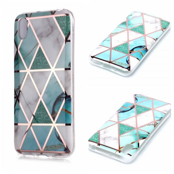 Huawei Y5 2019 Case Marble White Cyan