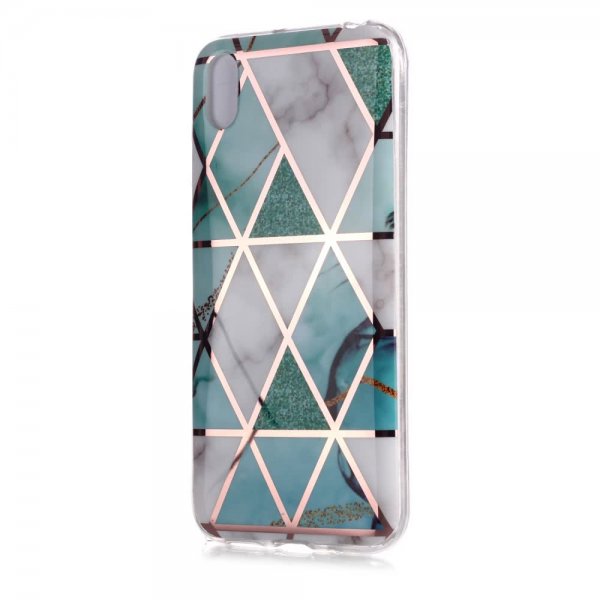 Huawei Y5 2019 Case Marble White Cyan