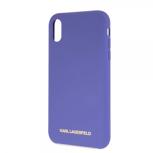 iPhone XR Case Silicone Lagerfeld Gold Logo Purple