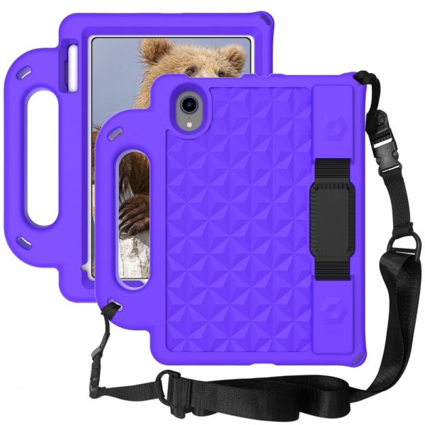 iPad mini (gen 6)/iPad mini (A17 Pro) Case for Kids Rhombus Pattern Purple