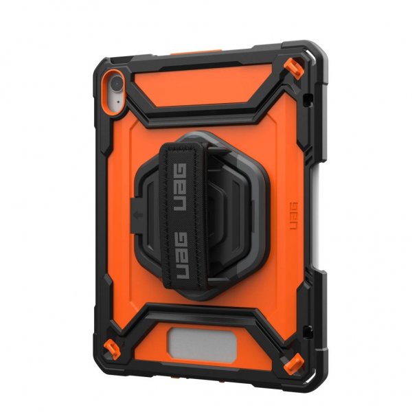 iPad 10.9 (gen 10)/iPad 11 (A16) Case Plasma Kickstand & Handstrap Orange Black