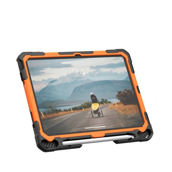 iPad 10.9 (gen 10)/iPad 11 (A16) Case Plasma Kickstand & Handstrap Orange Black