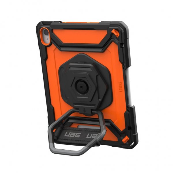 iPad 10.9 (gen 10)/iPad 11 (A16) Case Plasma Kickstand & Handstrap Orange Black