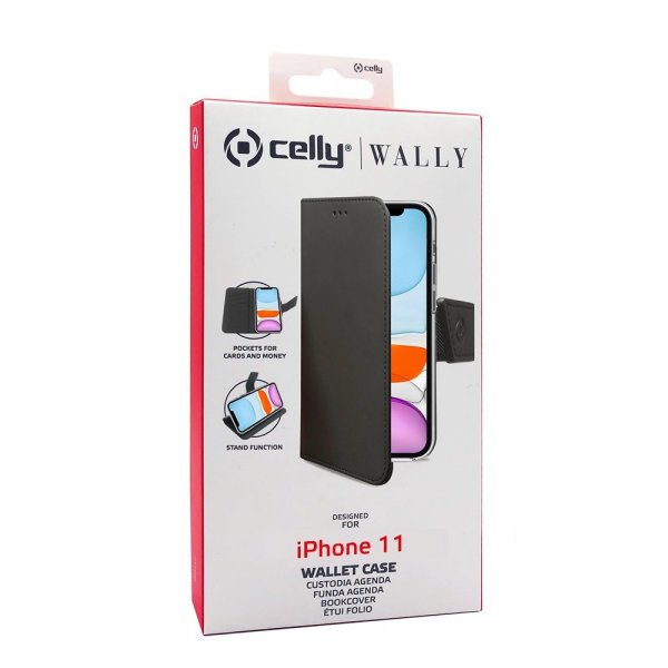 iPhone 11 Cover Wally Wallet Case Black