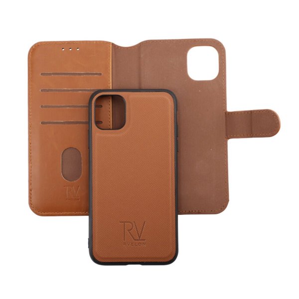 iPhone 11 Cover Detachable Wallet Case Brown