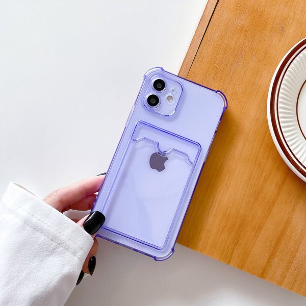 iPhone 11 Case Card Holder Shockproof Purple