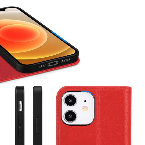 iPhone 12 Mini Cover Genuine Leather Red