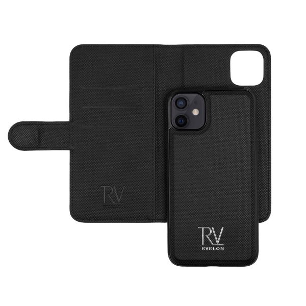 iPhone 12 Mini Cover Detachable Wallet Case Black