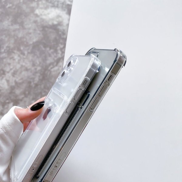 iPhone 12 Case Card Holder Shockproof Grey