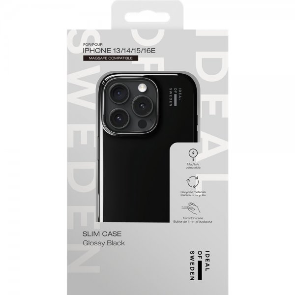 iPhone 13/14/15/16e/17e Case Slim Case MagSafe Glossy Black
