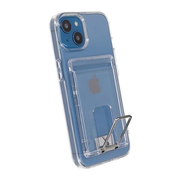 iPhone 13 Case with Stand Card Holder Transparent