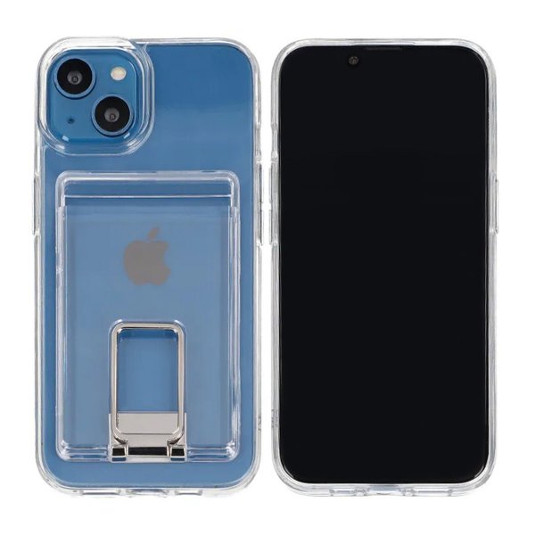 iPhone 13 Case with Stand Card Holder Transparent