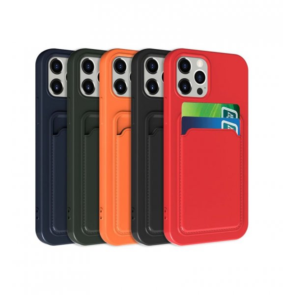 iPhone 13 Pro Max Case Card Holder Red
