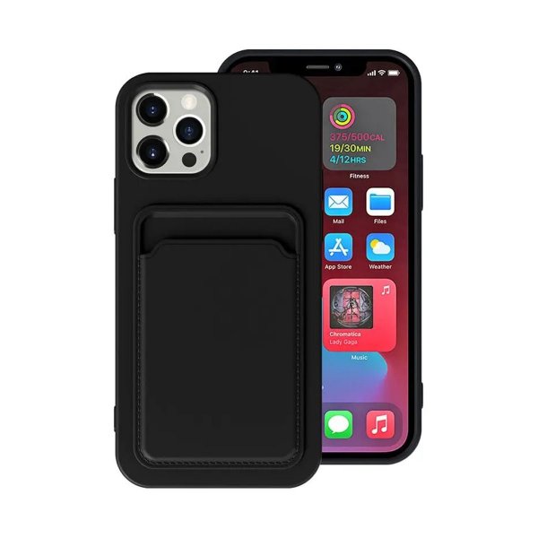 iPhone 13 Pro Max Case Card Holder Black
