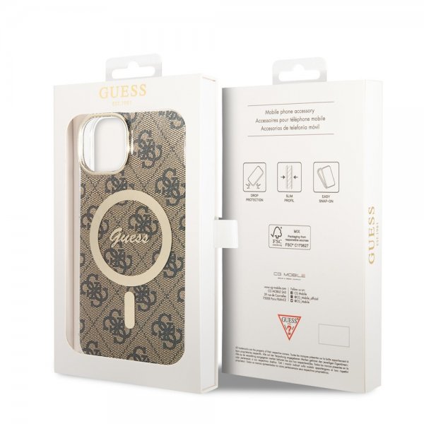 iPhone 13 Case 4G Pattern MagSafe Brown