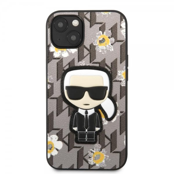 iPhone 13 Case Flower Monogram Iconic Patch Gray