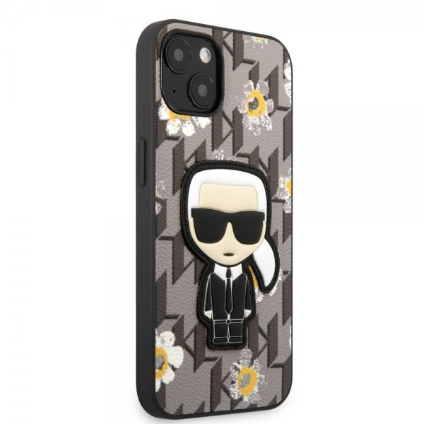 iPhone 13 Case Flower Monogram Iconic Patch Gray