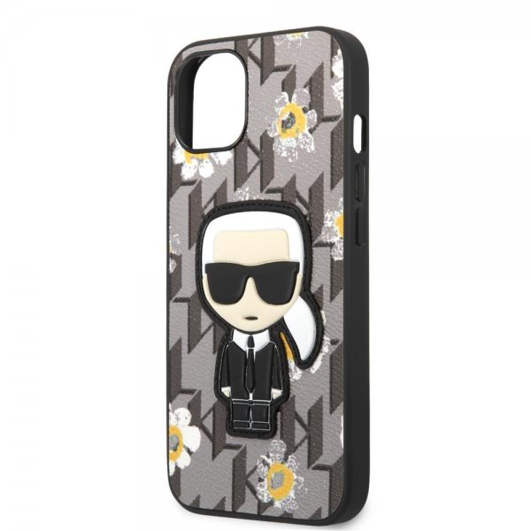 iPhone 13 Case Flower Monogram Iconic Patch Gray