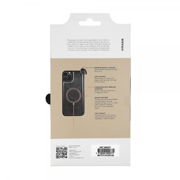 iPhone 14 Plus Case 2-in-1 Detachable Wallet Black