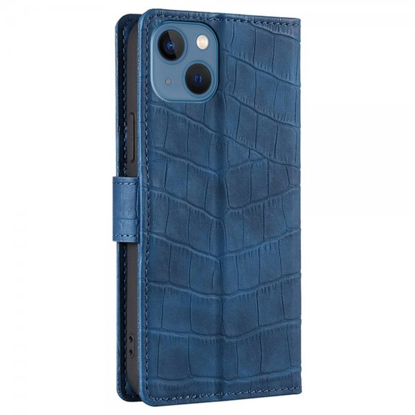 iPhone 14 Plus Cover Crocodile Pattern Blue