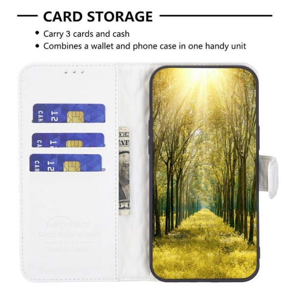 iPhone 14 Plus Cover Rhombus Pattern White