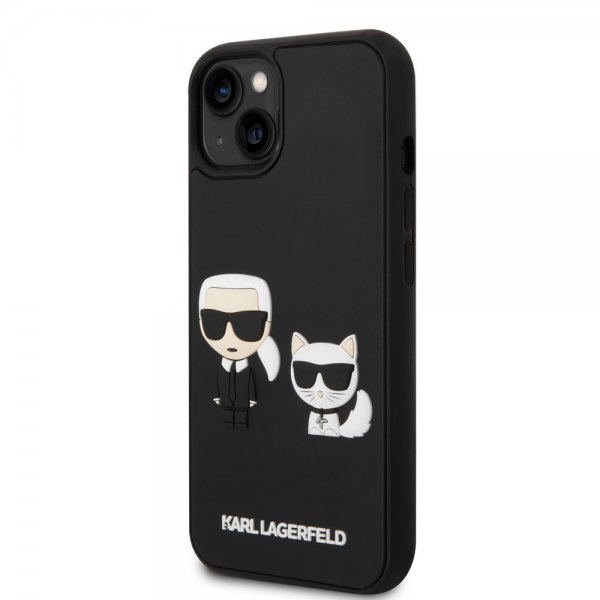 iPhone 14 Plus Case 3D Rubber Karl & Choupette Black
