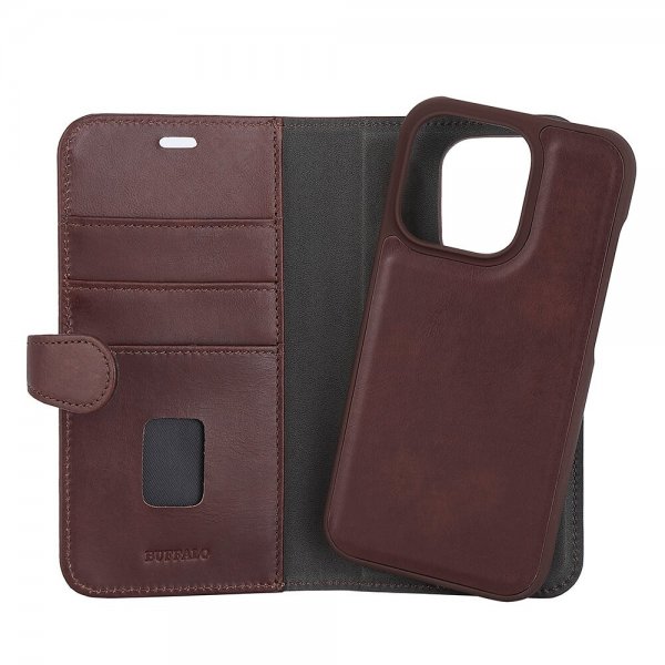 iPhone 14 Pro Cover 2-in-1 Detachable Wallet Brown