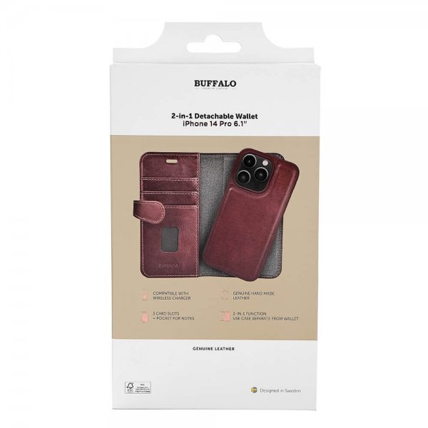 iPhone 14 Pro Cover 2-in-1 Detachable Wallet Brown