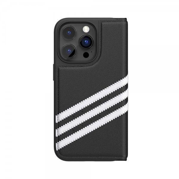 iPhone 14 Pro Cover 3 Stripes Booklet Case Black White
