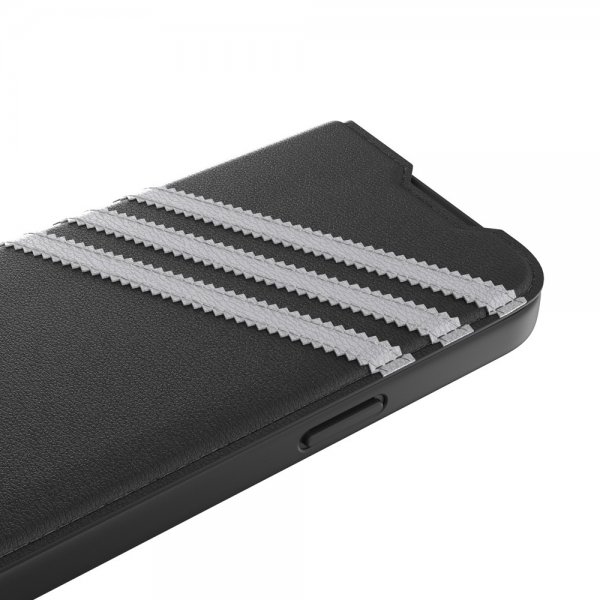 iPhone 14 Pro Cover 3 Stripes Booklet Case Black White
