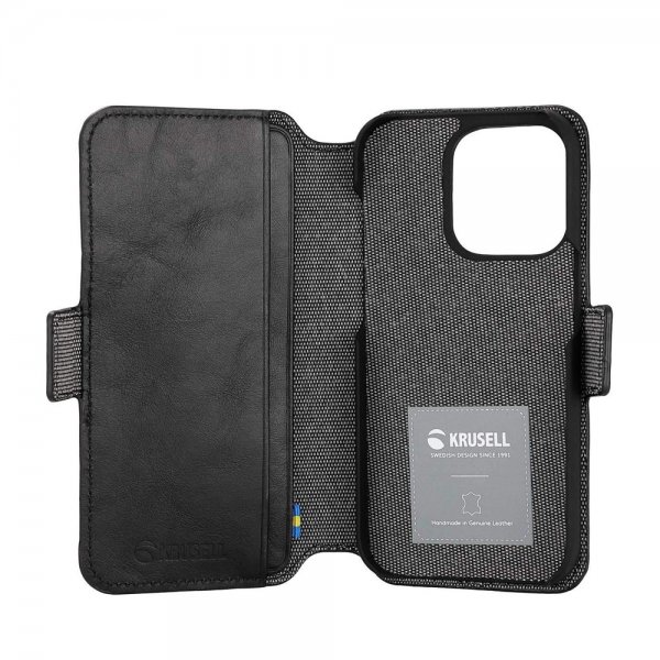 iPhone 14 Pro Cover Leather PhoneWallet Black