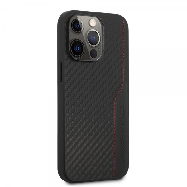 iPhone 14 Pro Max Case Carbon Effect Stamped Logo Black
