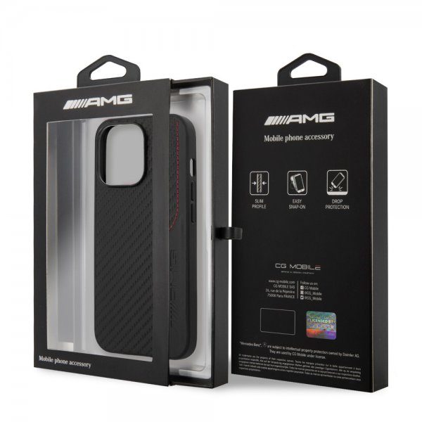 iPhone 14 Pro Max Case Carbon Effect Stamped Logo Black
