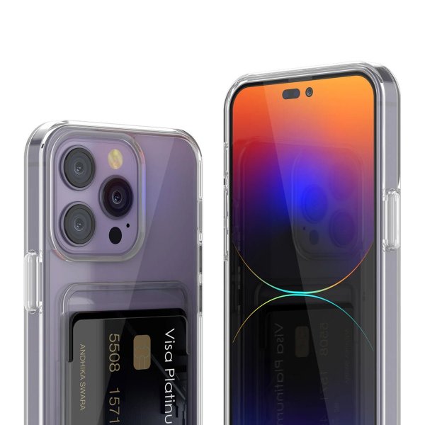 iPhone 14 Pro Case Card Holder Transparent